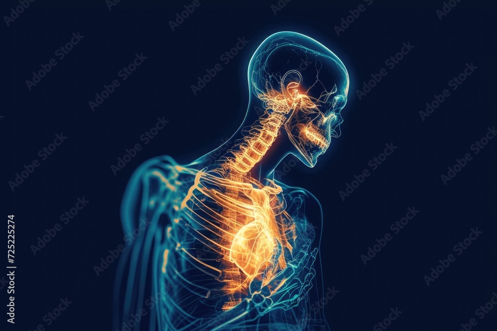 Graphical representation of the human skeleton. X-ray. Graphical representation of the human skeleton. X-ray.