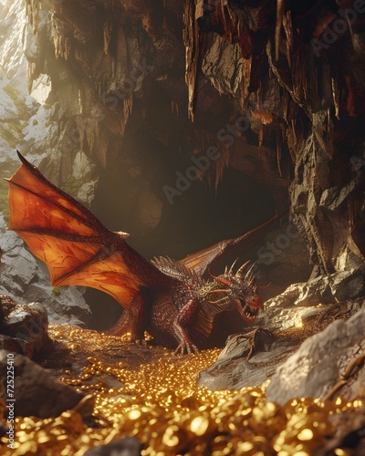 dragon guarding a treasure © Sagar