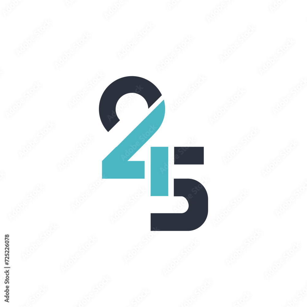 Monograms of the numbers 2, 4 and 5. Monograms of the numbers 2, 4 and 5.