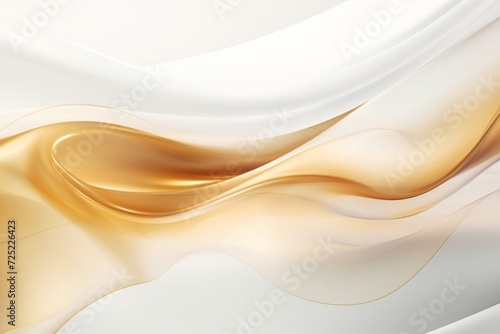 Liquid elegance takes shape in this high-definition image, where white and golden waves intertwine to create a stunning abstract background.