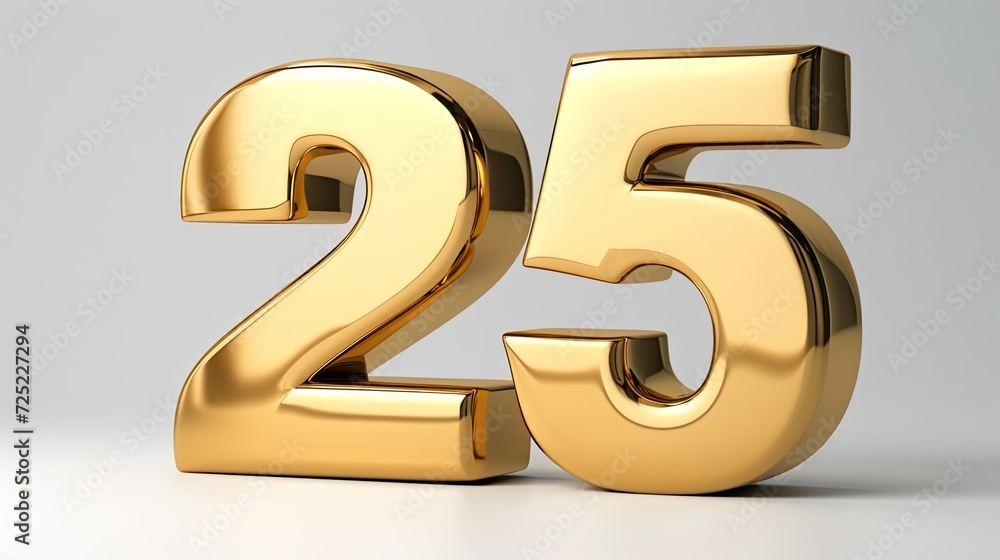 Number 25 Gold Metal Unique Text Generative AI Number 25 Gold Metal Unique Text Generative AI