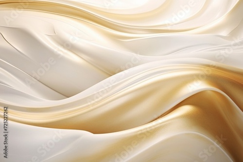 Liquid gold and pristine white intertwine in this HD snapshot, creating an abstract wavy masterpiece that shimmers in opulence. photo
