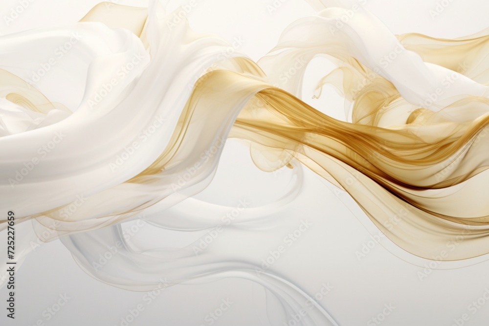 Fototapeta premium Liquid luxury comes to life in this high-definition image, where white and gold create an enchanting abstract symphony.