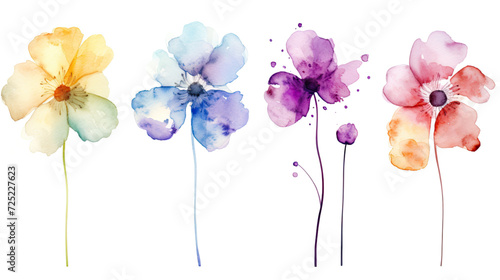  watercolor flower white background