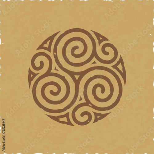 Celtic Triskel on Square Parchment