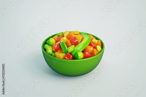 3D mixed vegetables on white background