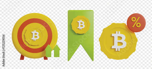 Cryptocurrency 3d icons clipart. Crypto 3d icons for homepage or UIUX.
