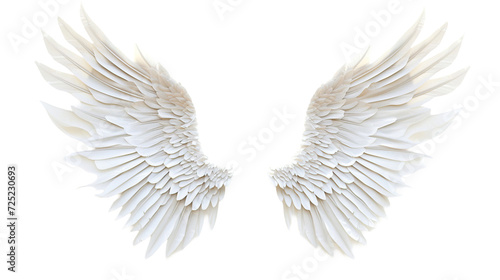 Angel white wings on transparent background photo