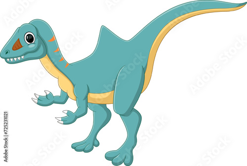 Cartoon concavenator dinosaur on white background © hermandesign2015