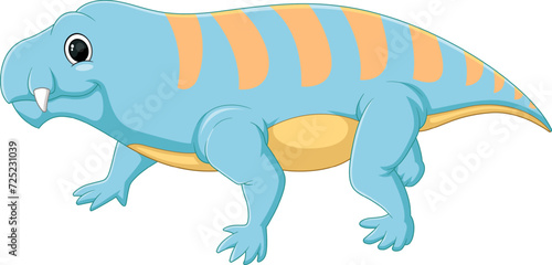 Cartoon diycnodont dinosaur on white background
