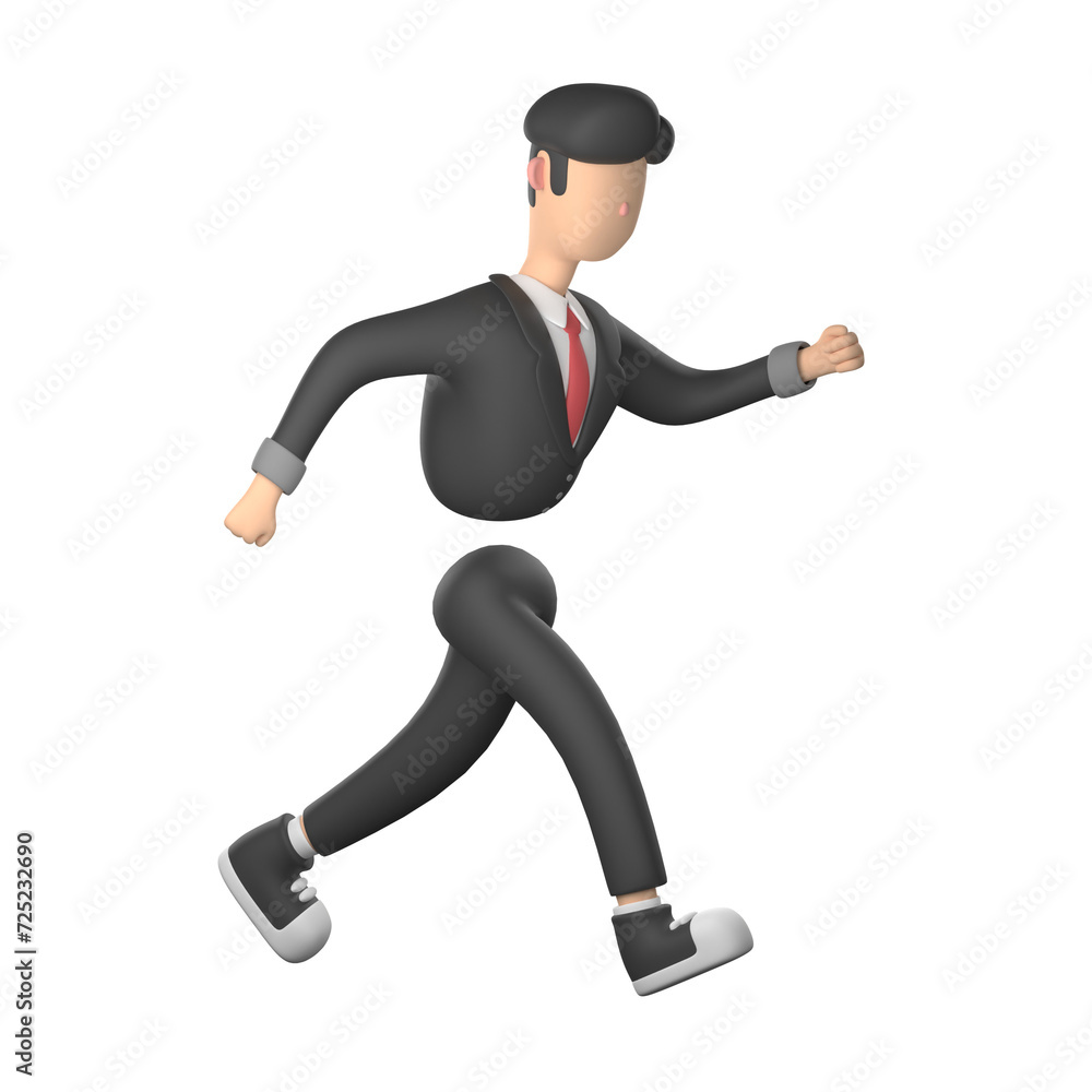 3D Businessman Character Running 3D Businessman Character Running