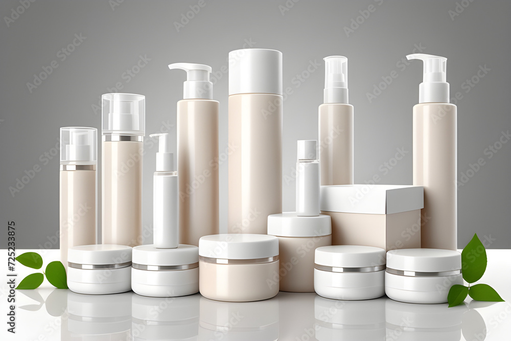 A natural cosmetic product concept, white on a background, Beauty and body care product, business concept, product display, A natural cosmetic product concept, white on a background, Beauty and body care product, business concept, product display,