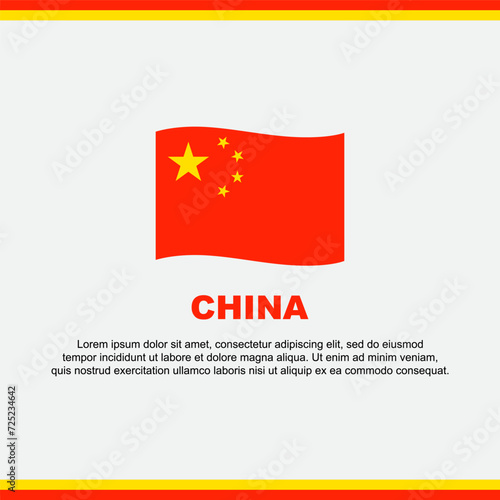 China Flag Background Design Template. China Independence Day Banner Social Media Post. China Design