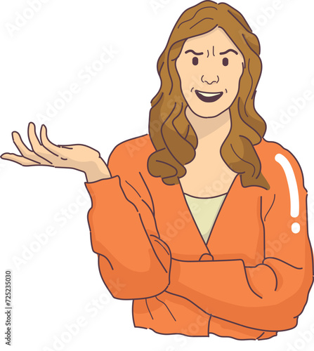 woman female angry man disappointed fretful debate disagreement hand gesture vector