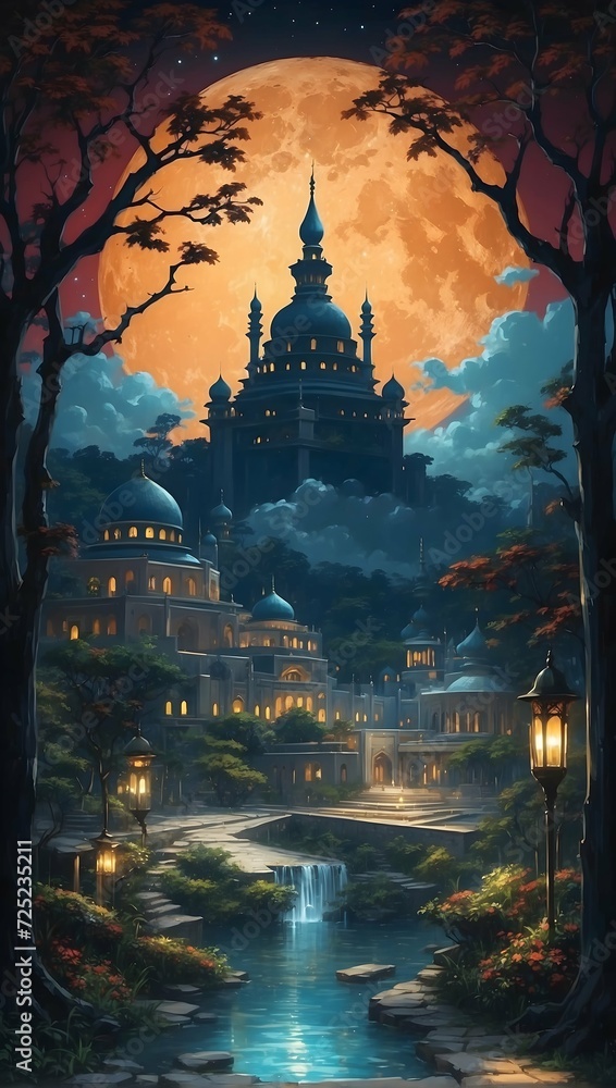Obraz premium mosque temple classic novel style