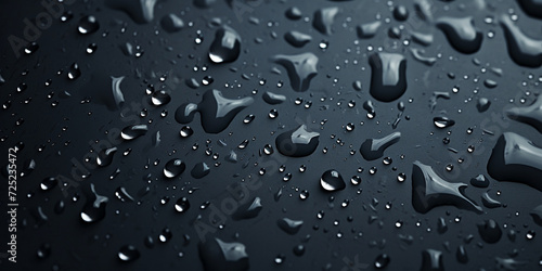 Water drops on metal surface after rain abstract background for design