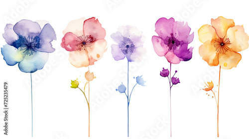 colorful flower watercolor © Mamanada