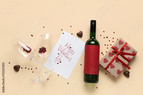 Bottle of wine with glasses...