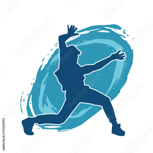 Silhouette of a man in dancing pose. Silhouette of a male dancer in performing pose.