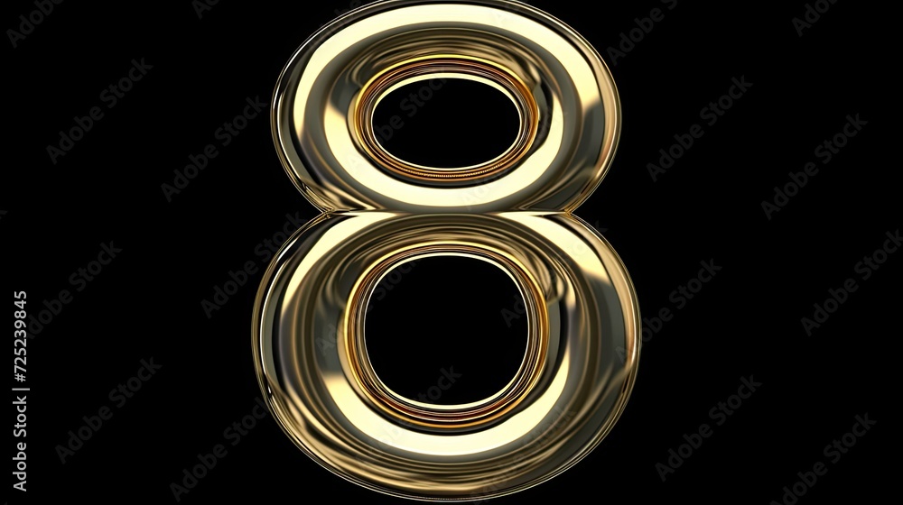 Number 8 Logo Golden Shiny Icon Style Generative AI Number 8 Logo Golden Shiny Icon Style Generative AI