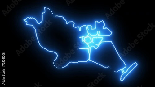 ota map of japan with glowing neon effect photo