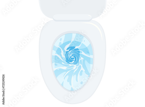 トイレの水を流しているイラスト