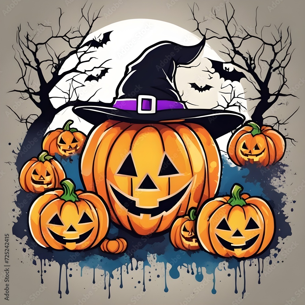 Halloween themed t shirt design ai generated Halloween themed t shirt design ai generated