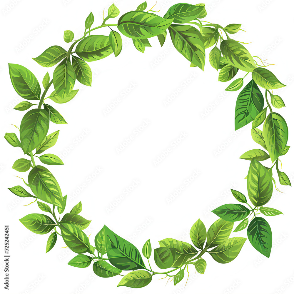 leaves circle vector on white background