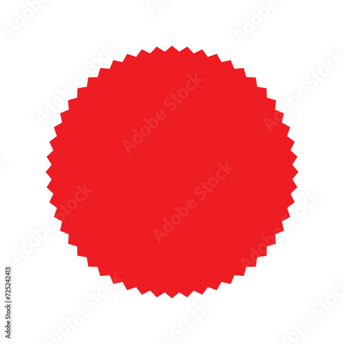 Zig-zag circle collection in red color. sharp and rounded waves edge. Sale and big set of red zig-zag circle sticker, Sale and discount template sticker. Red sale labels isolated., eps10