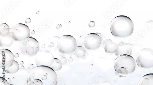 transparent bubbles on white background. generative ai