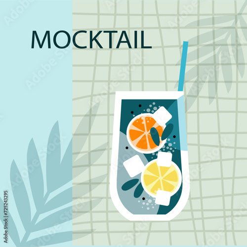 Mocktails Cocktails posters, menu. Mojito, margarita, pina colada, mimosa, negroni and aperol spritz. Non alcohol drinks. Vector illustration