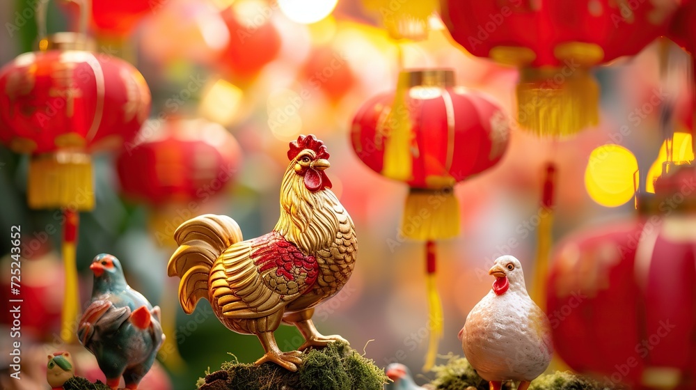 The zodiac sign of the chicken is a symbol of the star of the Chinese nation and is often used in Chinese New Year celebrations besides the lion dance, imlek