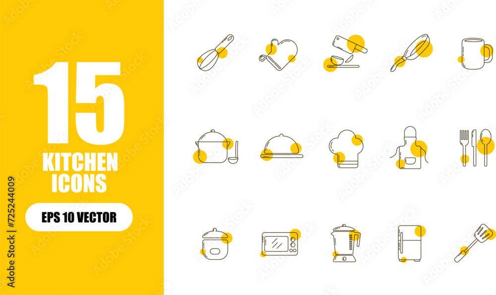 Fototapeta premium Kitchen Icon Collection