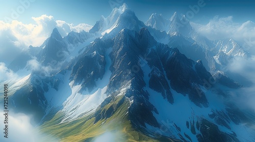 The breathtaking beauty of a remote mountain range. Generative AI.