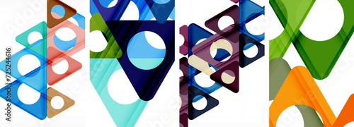 Abstract background set, showcasing a dynamic interplay of triangles. Fusion of modern design and geometric allure