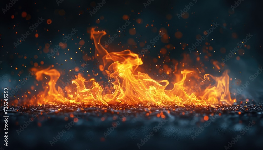 impact of fire on a dark black background, Fire has a profound effect on a dark black background impact of fire on a dark black background, Fire has a profound effect on a dark black background