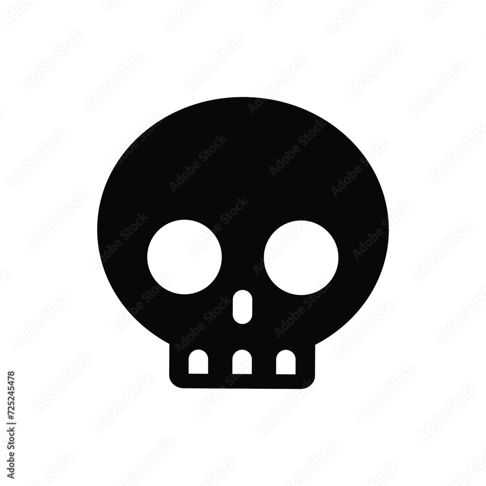 Cute hand draw Skull icon isolated Vector Illustration vector flat design for badges emblems website mobile isolated on white Background Cute hand draw Skull icon isolated Vector Illustration vector flat design for badges emblems website mobile isolated on white Background
