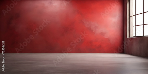 empty room with red wall © Nuan