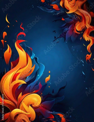 Abstract blue fire particles texture. Generative AI.