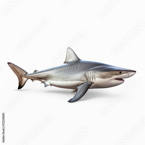 A full body of a shark  on transparency background PNG