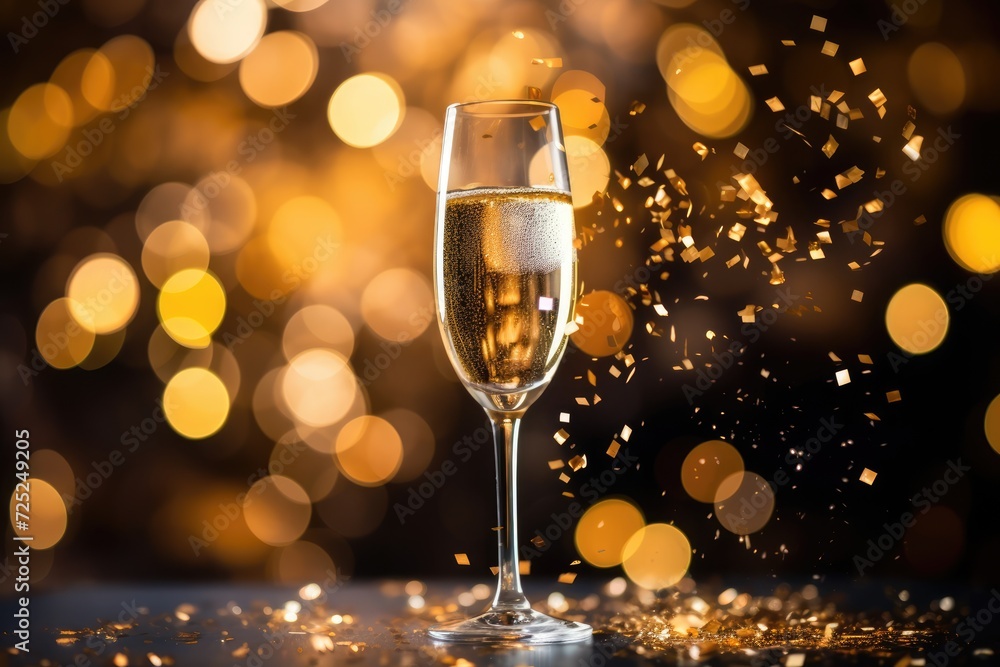 Horizontal background with a glass of sparkling wine. The concept of alcoholic beverages for the holidays. Horizontal background with a glass of sparkling wine. The concept of alcoholic beverages for the holidays.