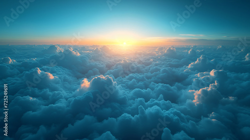 雲の上から眺める日の出 photo