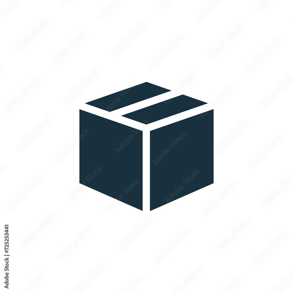 Box icon on white background. Box icon on white background.