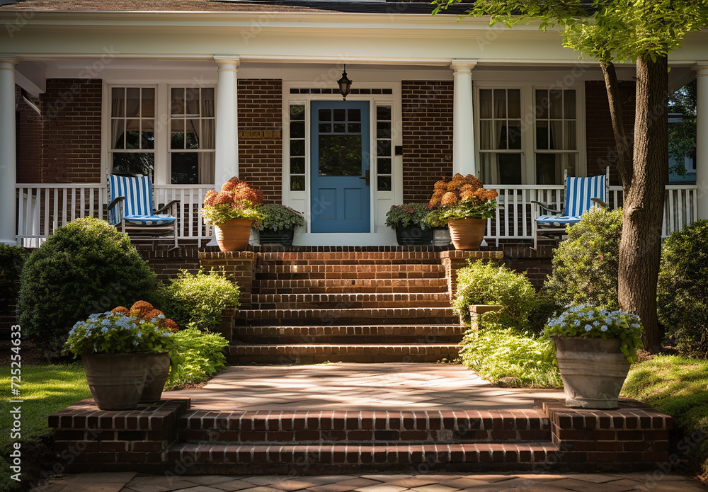 Obraz premium Entrance Doorway To Large Single Family Modern