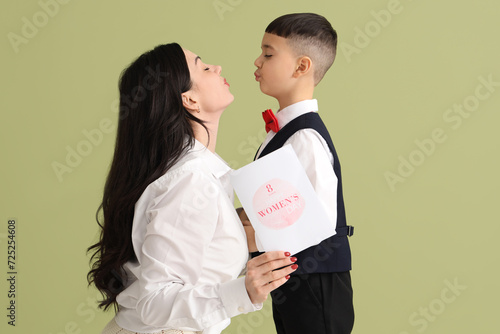Cute little boy greeting hi...