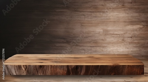 Wooden planks on wooden wall background. For display of product.