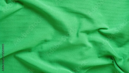 green crumpled fabric texture background