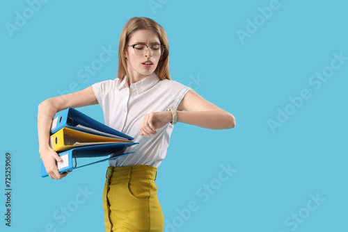 Stressed young businesswoma...