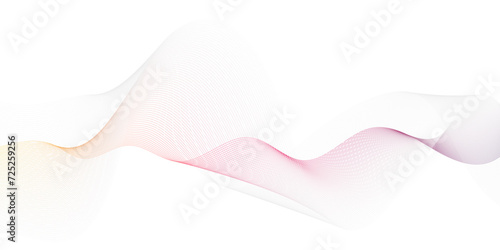 Abstract colorful smooth wave on a white background. Dynamic sound wave. Design element. Vector illustration.