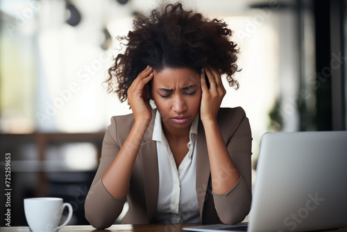 Stressed Businesswoman at Work photo